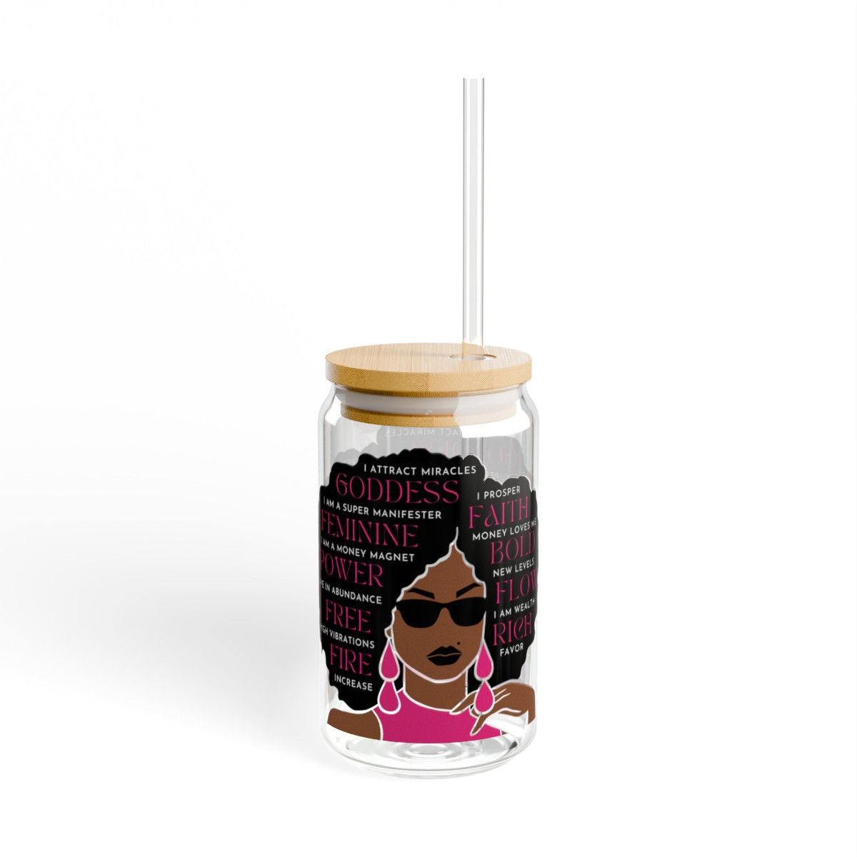 Fire Girl Manifestation Sipper Glass