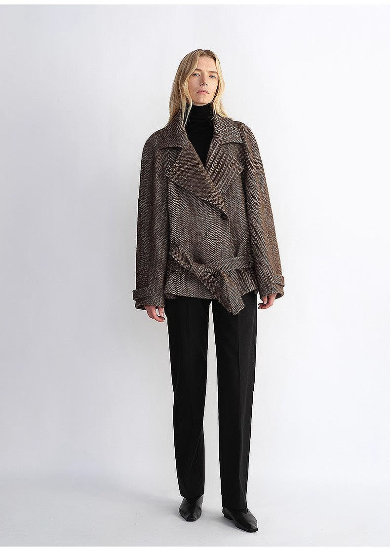 Thumbnail: "Warm Cocoon" Italian Herringbone Coat