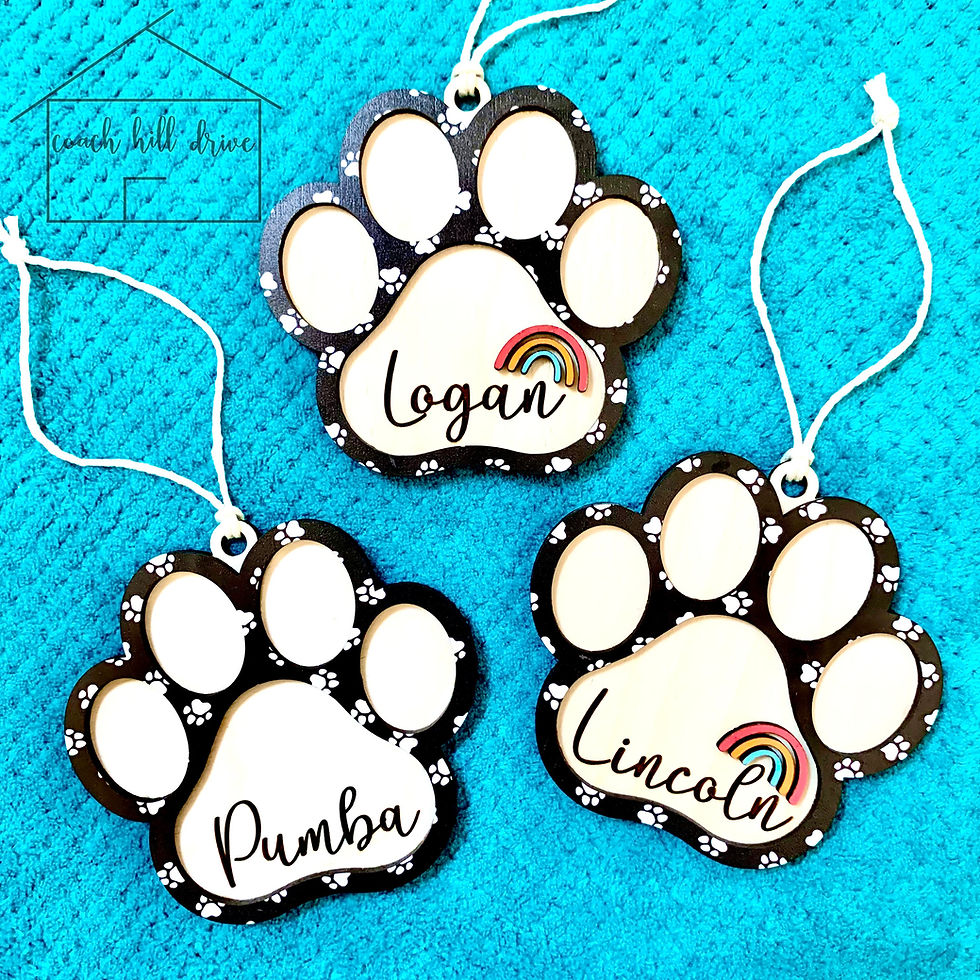 Paw Print Ornaments