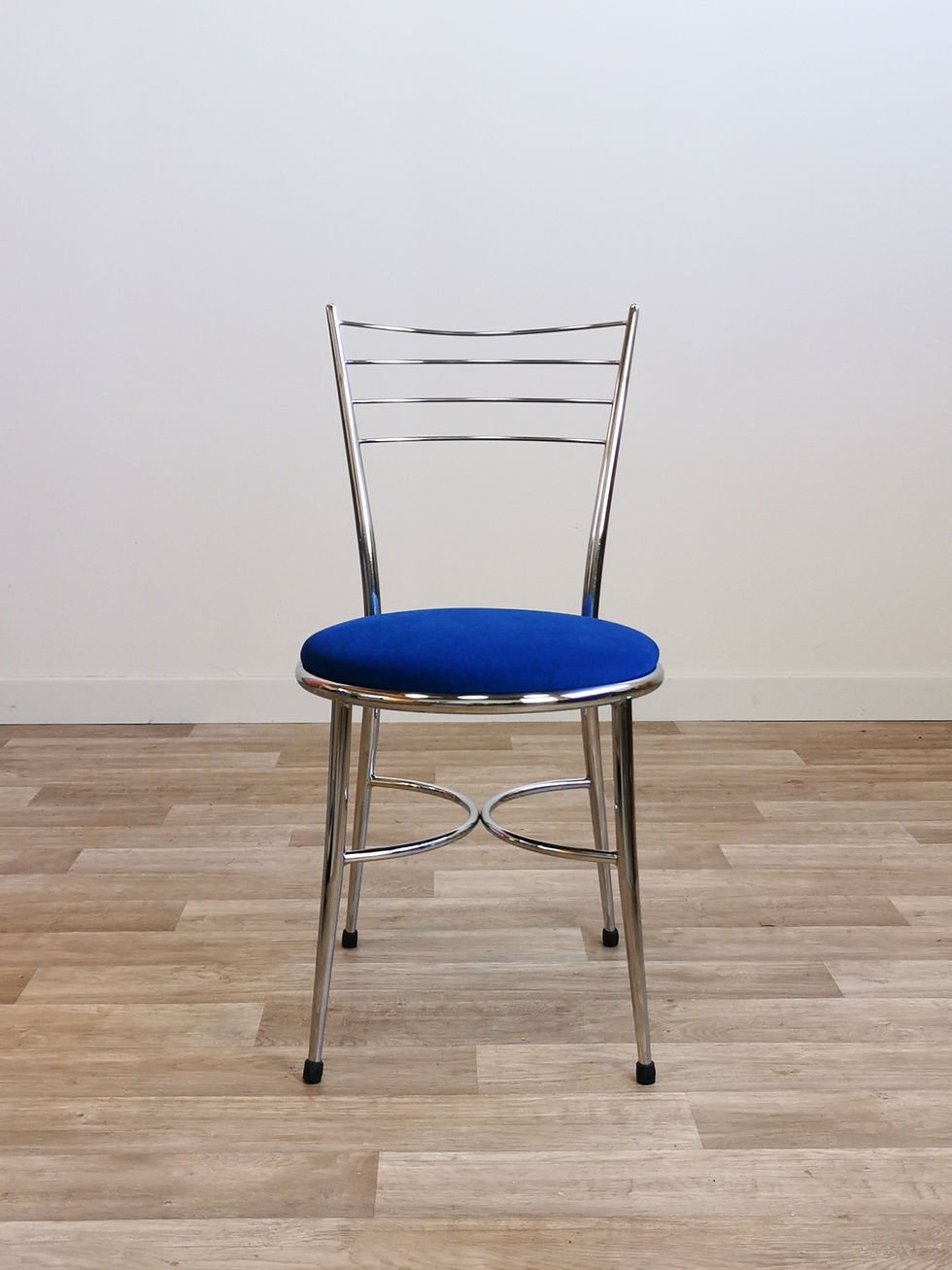 Miniature : Chaises chrome et cobalt x3