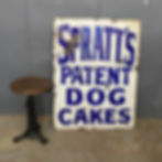 Original Spratts Dog Cakes Enamel Advertising Sign