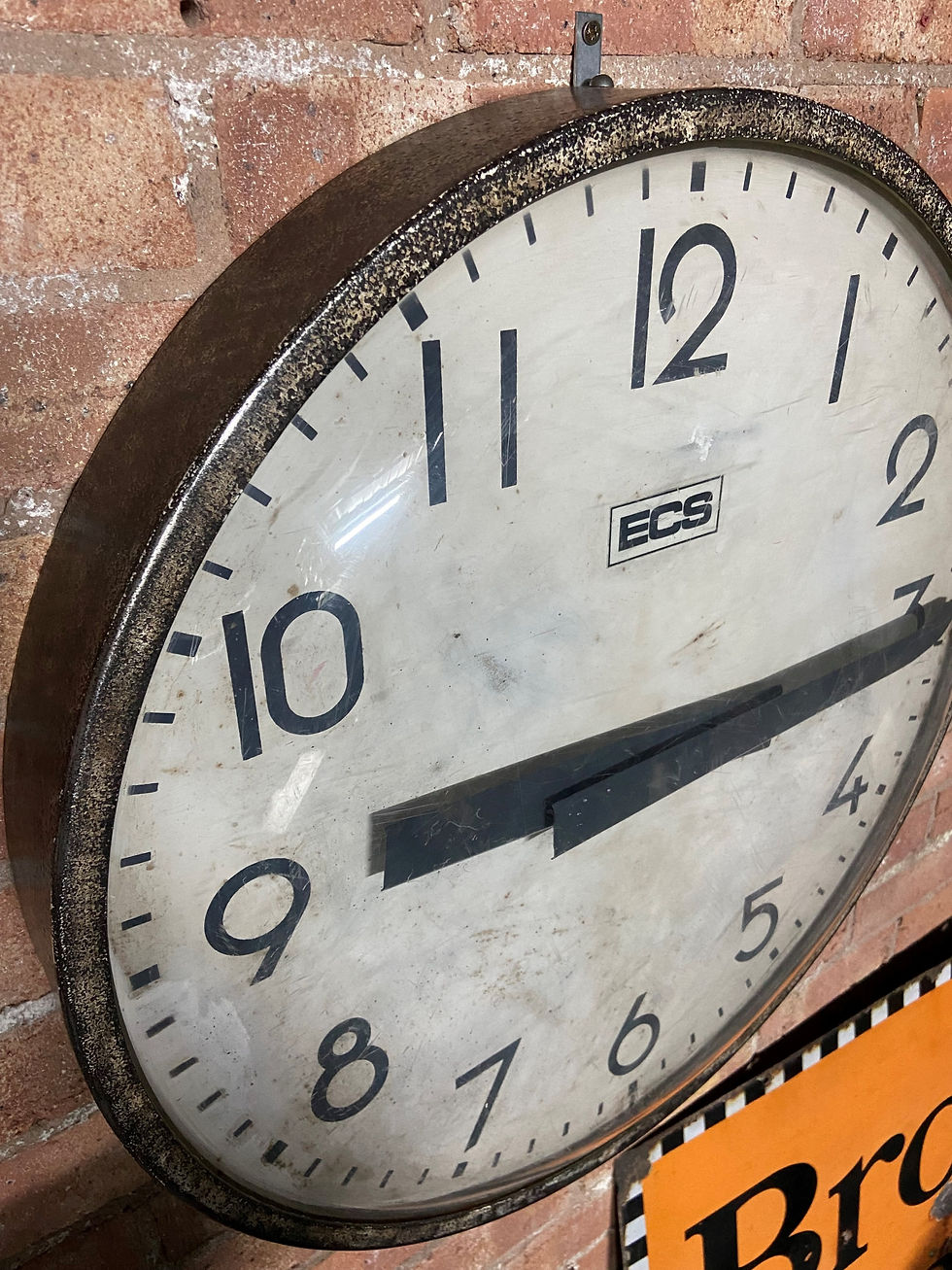 Thumbnail: Large  Mid Century English Clock Systems Factory Clock