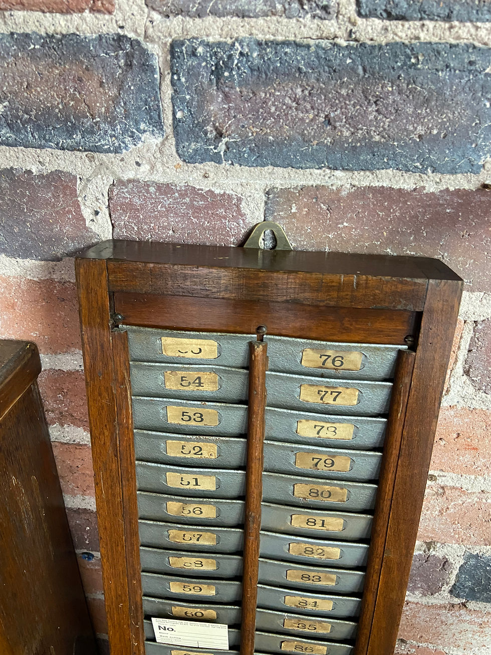 Thumbnail: Vintage  Clocking In Clock Time Card Holder Display