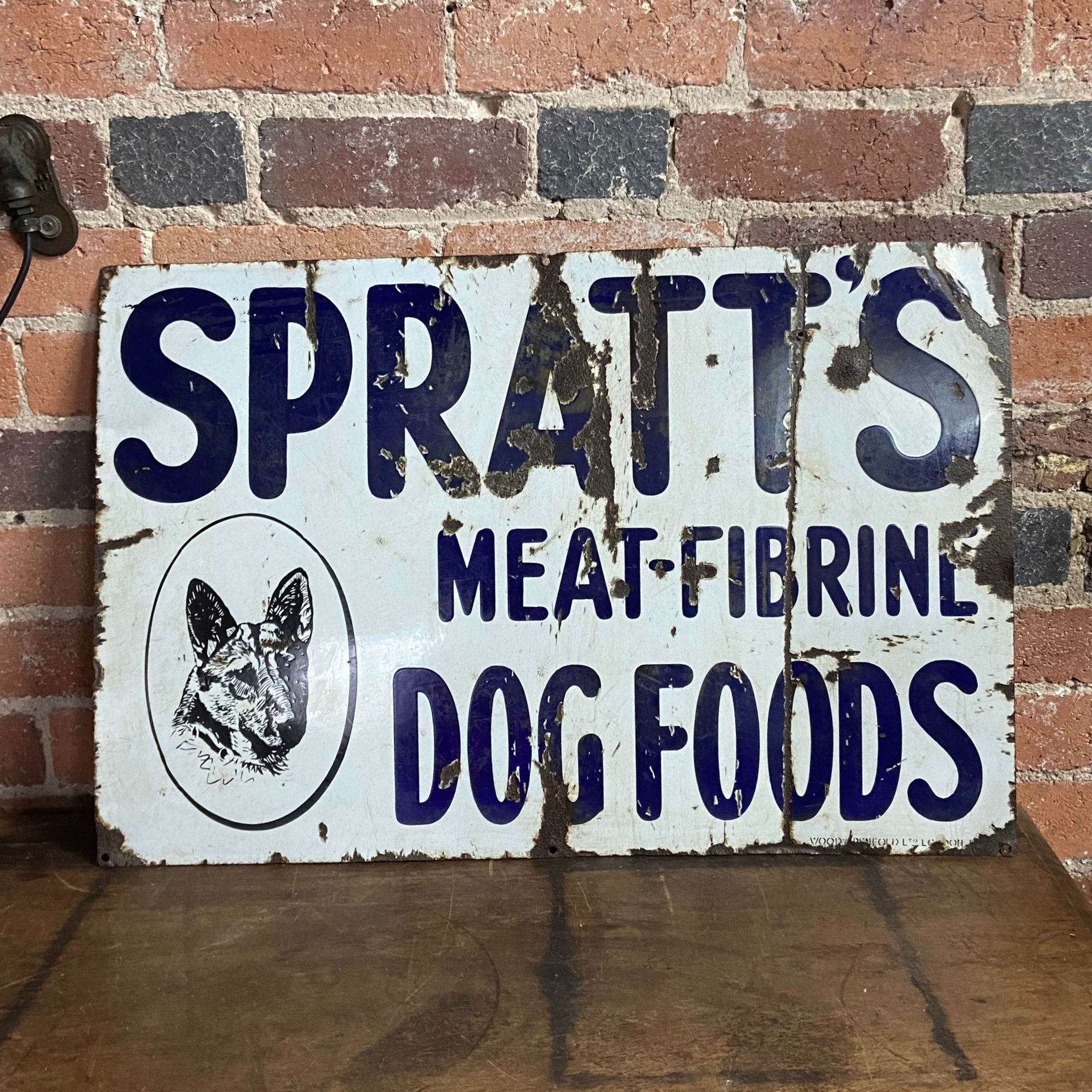 Original Spratts Enamel Advertising Sign