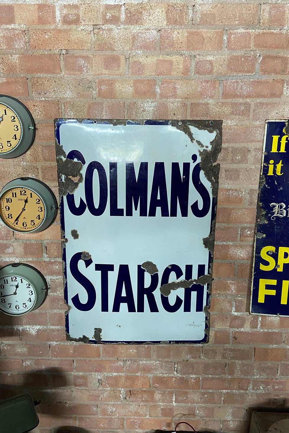 Colmans Starch Enamel Sign