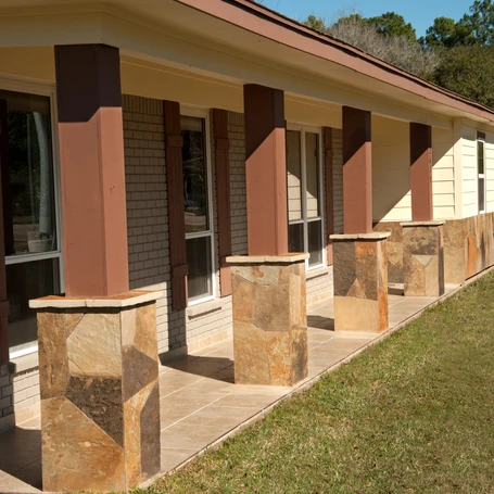 Residential Project: Retaining Column Using Stone