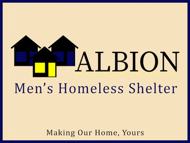 Albion Homeless Shelter Sign