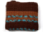 Top view of Mocha Mint travel blanket with brown hues