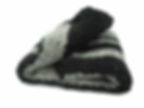 Inside view of Blackish travel blanket with black and grey highlights