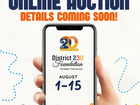 Online Auction opens August 1st