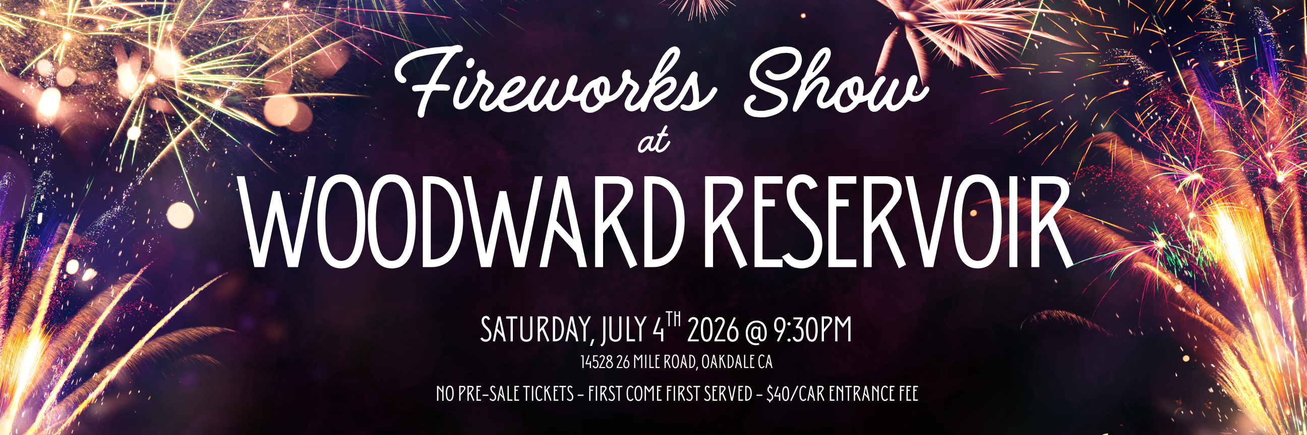 Fireworks Show at Woodward Reservoir banner