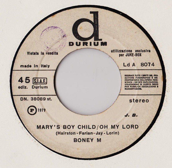 Kiss, Boney M - Sure Know Something / Mary's Boy Child / Oh My Lord - Vinile 45 giri Jukebox (1979) - foto 2