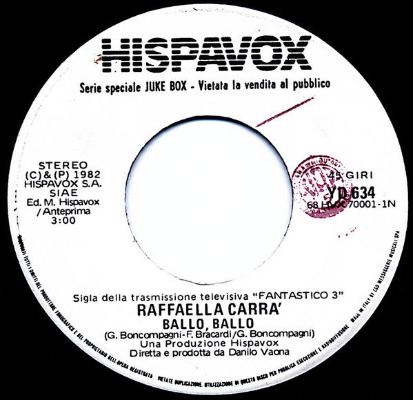 Yazoo, Raffaella Carrà - Don't Go / Ballo Ballo - Vinile 45 giri Jukebox (1982) - foto 2