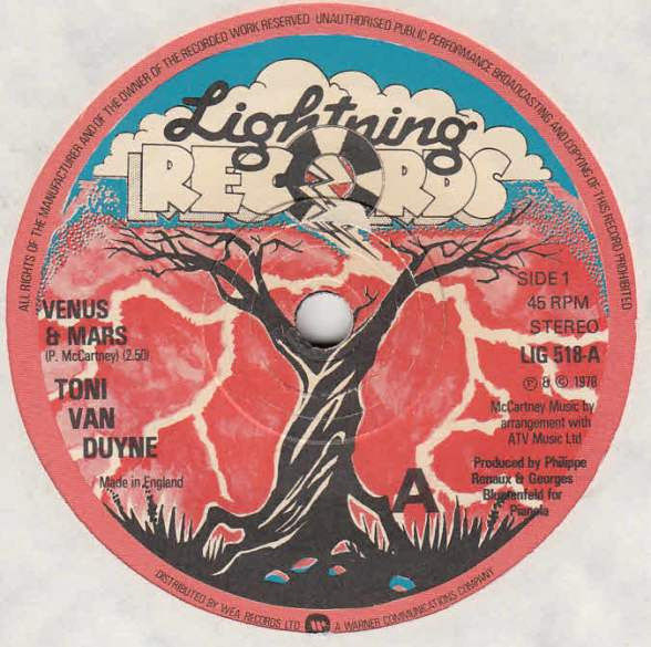 Venus & Mars [Toni Van Duyne] - Vinyl 7"