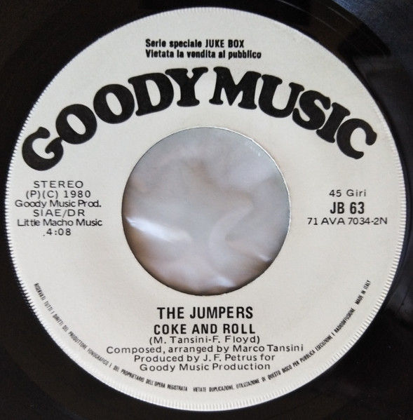 The Jumpers, Change - Coke And Roll / Glow Of Love - Vinile 45 giri Jukebox (1980) - copertina