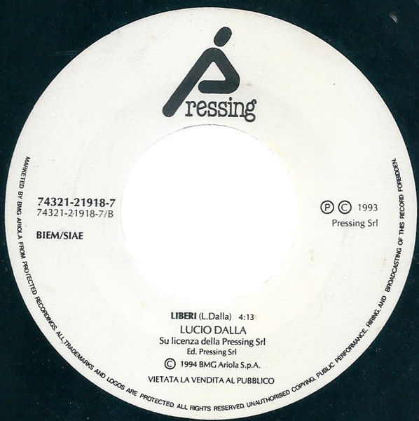 Thumbnail: Bellissimi Occhi Chiusi / Liberi [Mike Francis,...] - Vinyl 7", 45 RPM, Promo