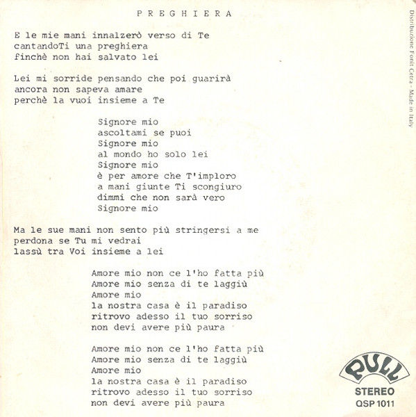 I Cugini Di Campagna - Preghiera - Vinile 45 giri (1975) - foto 2