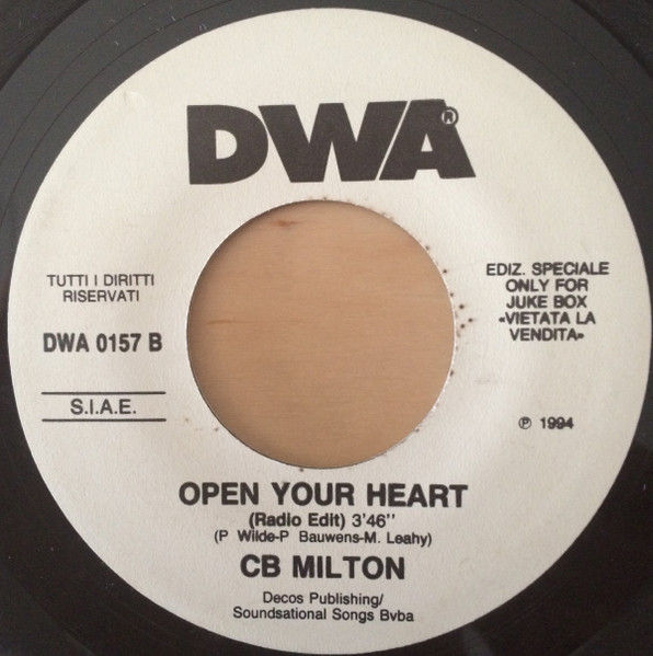 ICE MC, CB Milton - It's A Rainy Day / Open Your Heart (Radio Edit) - Vinile 45 giri Jukebox (1994) - foto 2