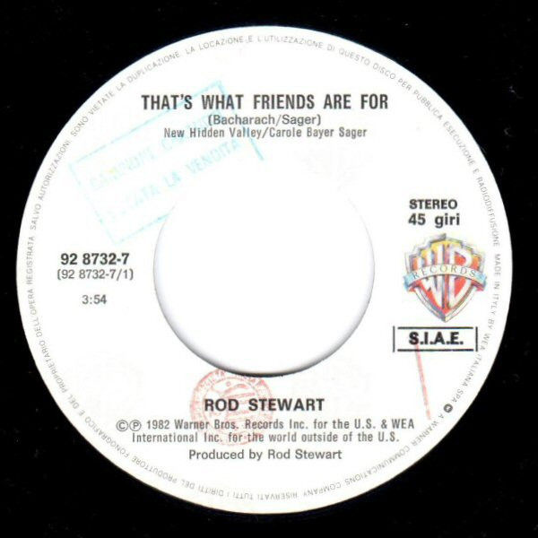 Miniature : That's What Friends Are For [Rod Stewart] - Vinyl 7", 45 RPM, Single