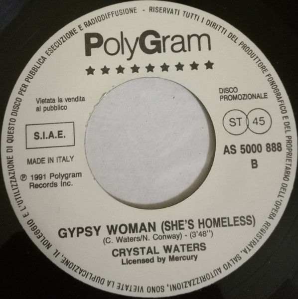 Banderas, Crystal Waters - She Sells / Gypsy Woman (She's Homeless) - Vinile 45 giri Jukebox (1991) - foto 2