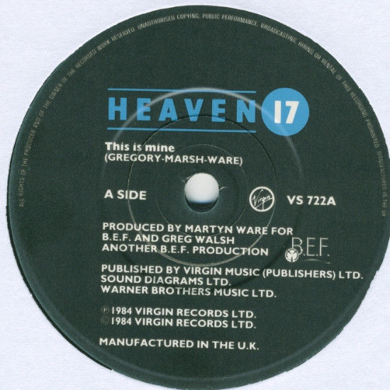 Miniatura: This Is Mine [Heaven 17] - Vinyl 7", Single, 45 RPM