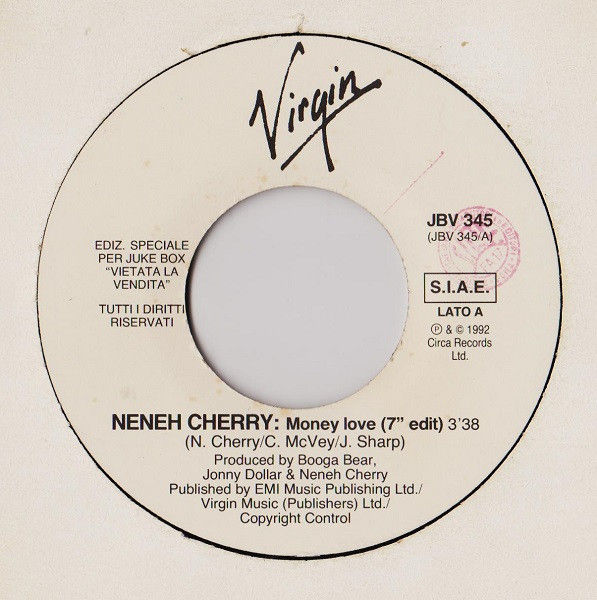 Neneh Cherry, Giorgio Moroder - Money Love (7" Edit) / Carry On (Radio Version) - Vinile 45 giri Jukebox (1992) - copertina