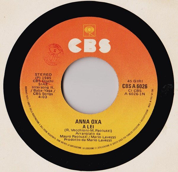 A Lei [Anna Oxa] - Vinyl 7", 45 RPM, Single