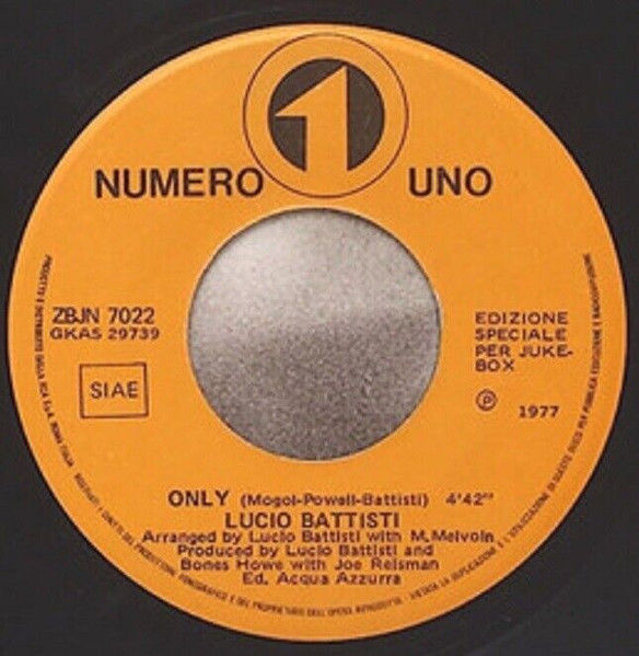 Lucio Battisti - Only - Vinile 45 giri Jukebox (1977) - copertina