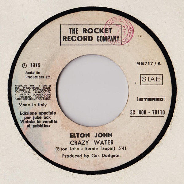 Walter Murphy, Elton John - Rhapsody In Blue / Crazy Water - Vinile 45 giri Jukebox (1977) - foto 2