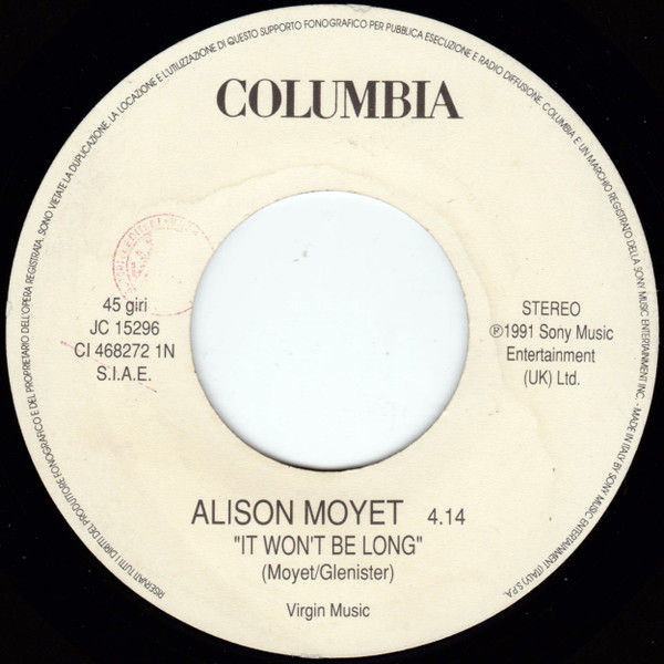 The Pasadenas, Alison Moyet - Keep On Jammin' / It Won't Be Long - Vinile 45 giri Jukebox (1991) - foto 2