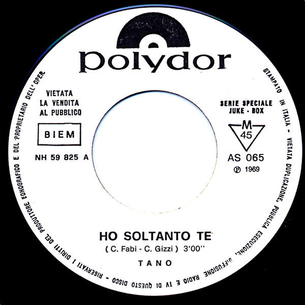Georges Moustaki, Tano - Lo Straniero (Le Meteque) / Ho Soltanto Te - Vinile 45 giri Jukebox (1969) - foto 2