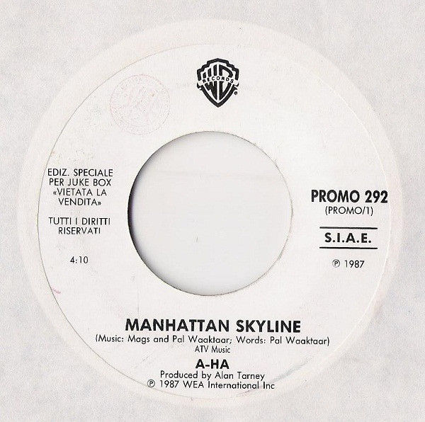 A-HA, Jody Watley - Manhattan Skyline / Looking For A New Love - Vinile 45 giri Jukebox (1987) - copertina