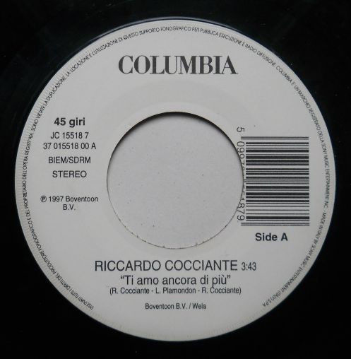 Ti Amo Ancora Di Più / A Priso.. [Cocciante,..] – Vinile 7", 45 RPM, Jukebox