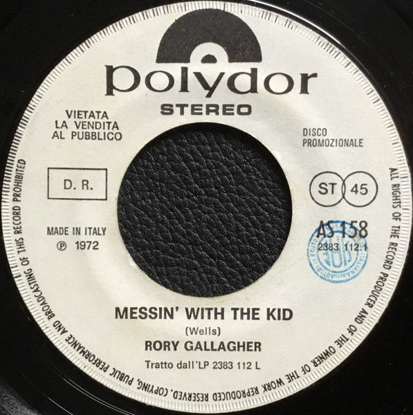 Rory Gallagher, Daniel Boone - Messin' With The Kid / Beautiful Sunday - Vinile 45 giri Jukebox (1972) - copertina