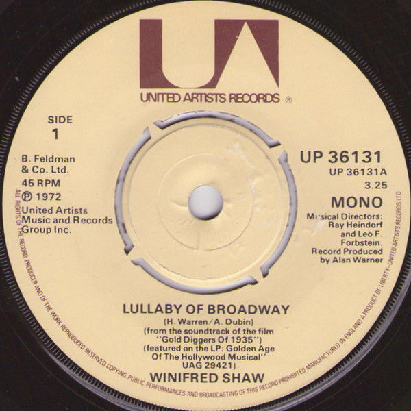 Winifred Shaw, Dick Powell - Lullaby Of Broadway / Young And Healthy - Vinile 45 giri (1976) - copertina