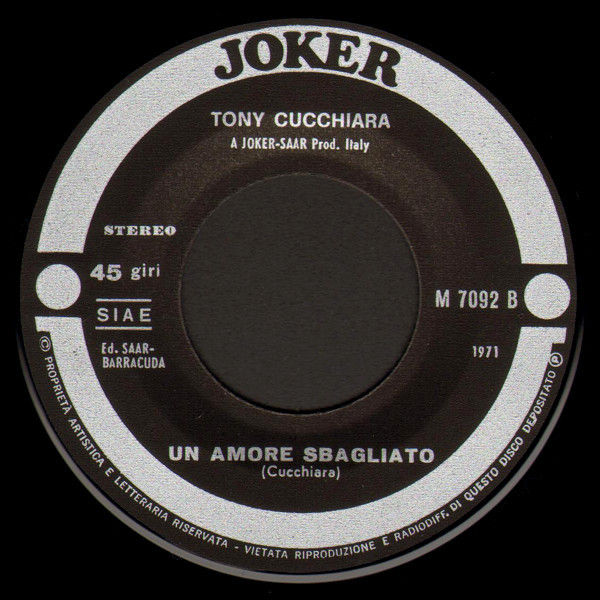 Miniatura: Vola Cuore Mio [Tony Cucchiara] - Vinyl 7", 45 RPM, Single, Stereo