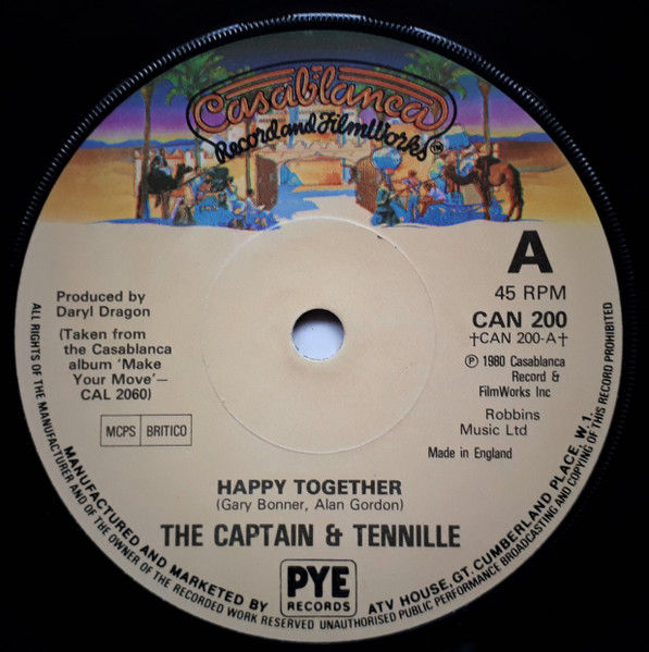 Happy Together [Captain And Tennille] - Vinyl 7", 45 RPM