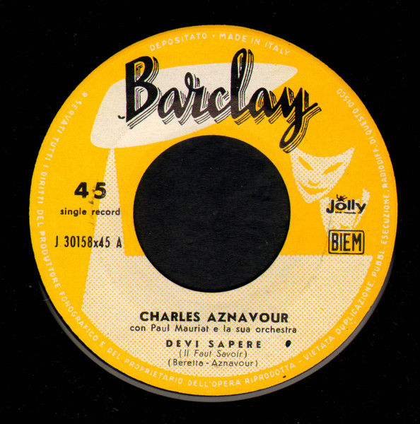 Miniatura: Devi Sapere [Charles Aznavour] - Vinyl 7", 45 RPM