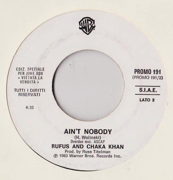 Yes, Rufus And Chaka Khan - Owner Of A Lonely Heart / Ain't Nobody - Vinile 45 giri Jukebox (1983) - foto 2