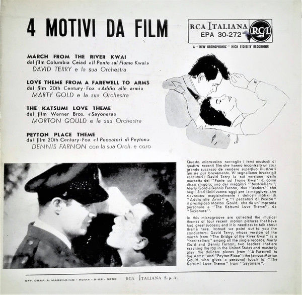 Various - 4 Motivi Da Film - Vinile 45 giri (1958) - foto 2