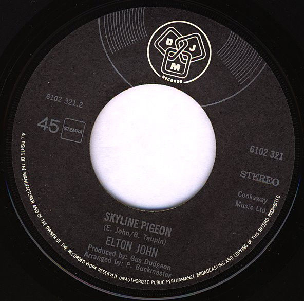 Miniature : Daniel   Skyline Pigeon [Elton John] - Vinyl 7", 45 RPM, Single, Stereo