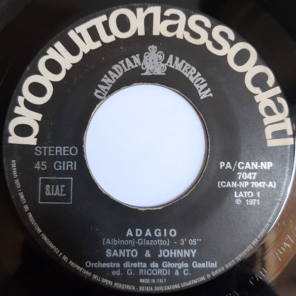 Santo & Johnny - Adagio - Vinile 45 giri (1971) - foto 2