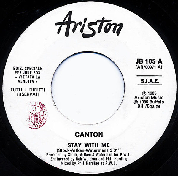 Canton, Princess - Stay With Me / Say I'm Your Number One - Vinile 45 giri Jukebox (1985) - copertina