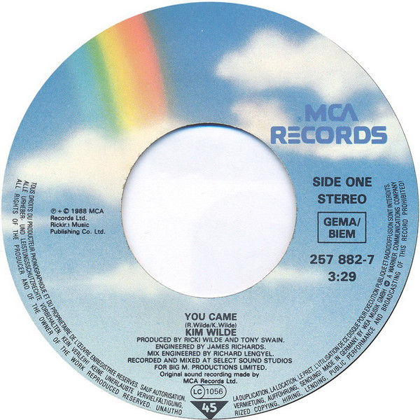 Thumbnail: You Came [Kim Wilde] - Vinyl 7", 45 RPM, Single, Stereo
