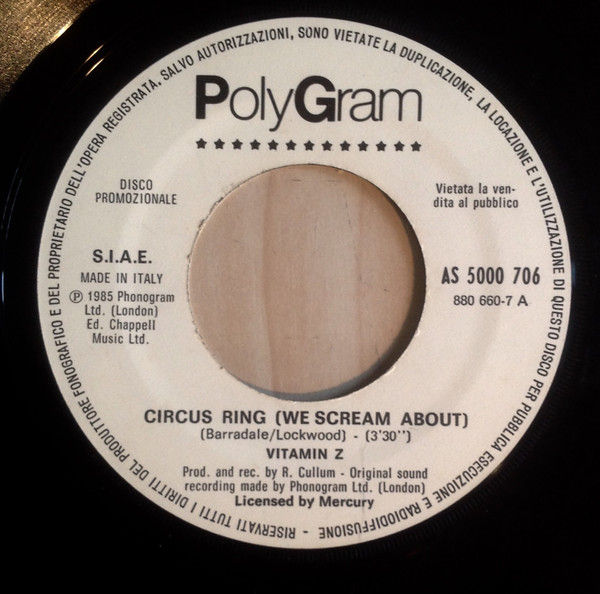 Fine Young Cannibals, Vitamin Z - Johnny Come Home / Circus Ring (We Scream About) - Vinile 45 giri Jukebox (1985) - foto 2