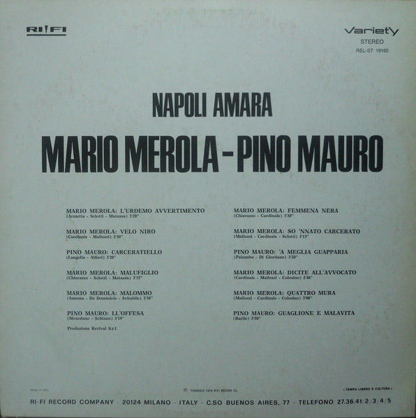 Mario Merola, Pino Mauro - Napoli Amara - Vinile LP (1973) - foto 2