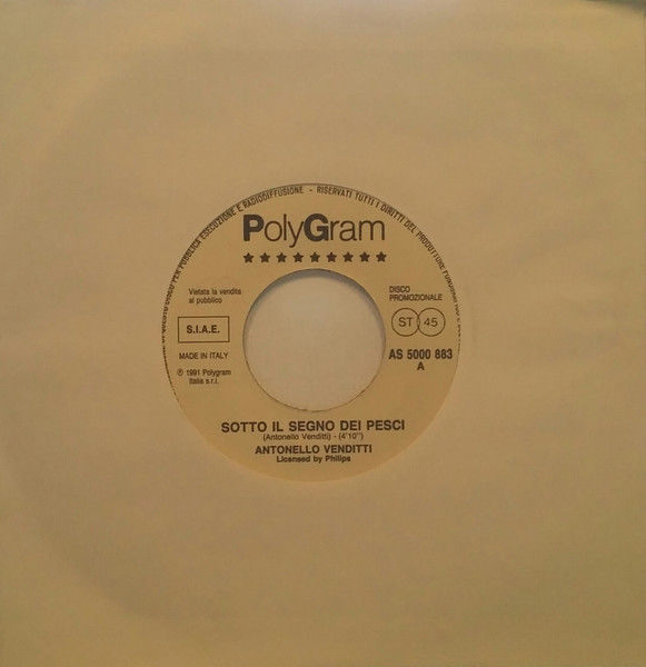 Thumbnail: Sara / Nata Sotto Il Segno Dei Pesci [Antonello Venditti ] - 7", 45 RPM, Promo