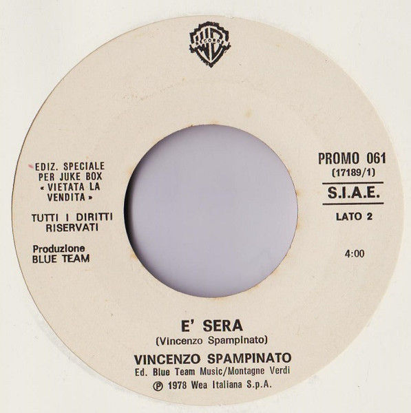 Fred Bongusto, Vincenzo Spampinato - Carissimo Maestro Di Padova... / È Sera - Vinile 45 giri Jukebox (1978) - foto 2
