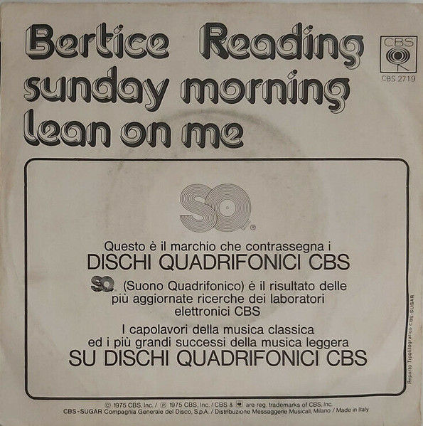 Miniatura: Sunday Morning [Bertice Reading] - Vinyl 7", 45 RPM