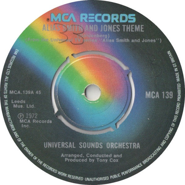 Universal Sounds Orchestra - Alias Smith And Jones Theme - Vinile 45 giri (1974) - copertina